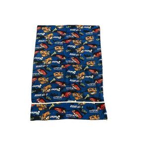 Custom made standard size flannel Cars pillowcase with white cording.